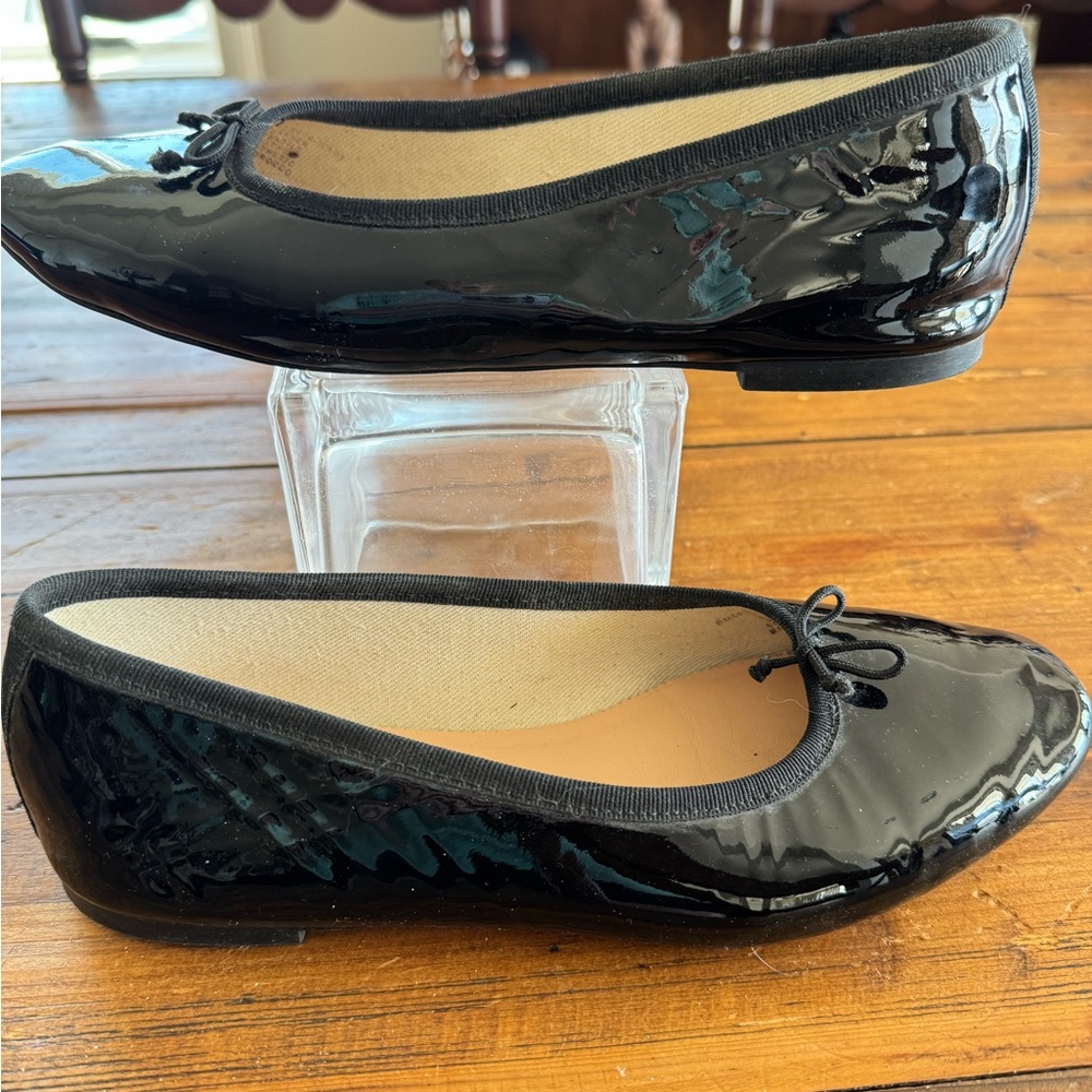 J Crew Glossy Black Ballet Flats size 8 - Picture 4 of 5